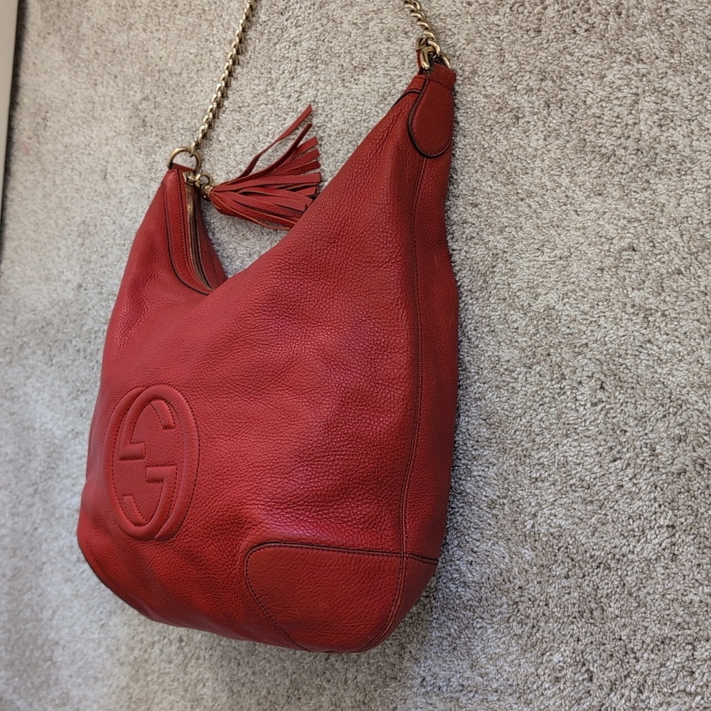 Gucci Soho Red Hobo EUC - Picture 7 of 14